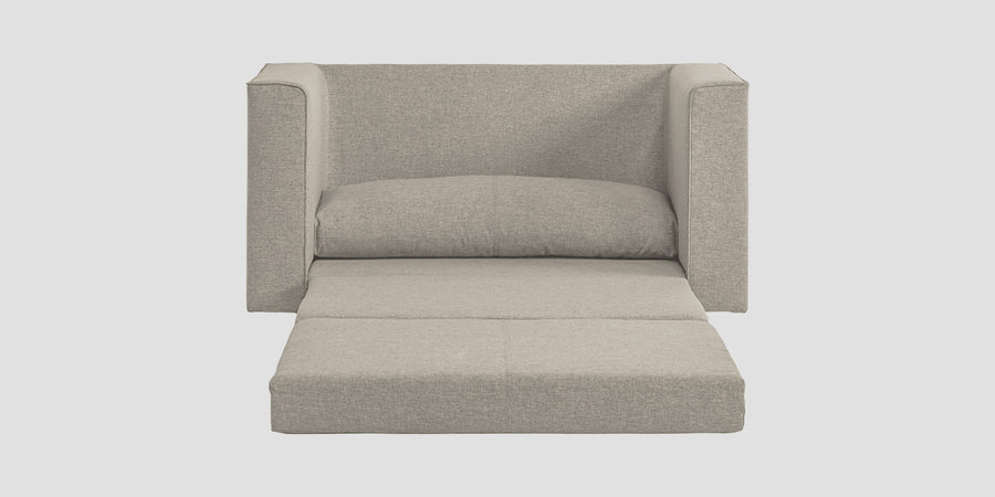 Kenia Fabric 2 Seater Foldable Sofa Cum Bed In Ash Grey Colour - Febonic Living