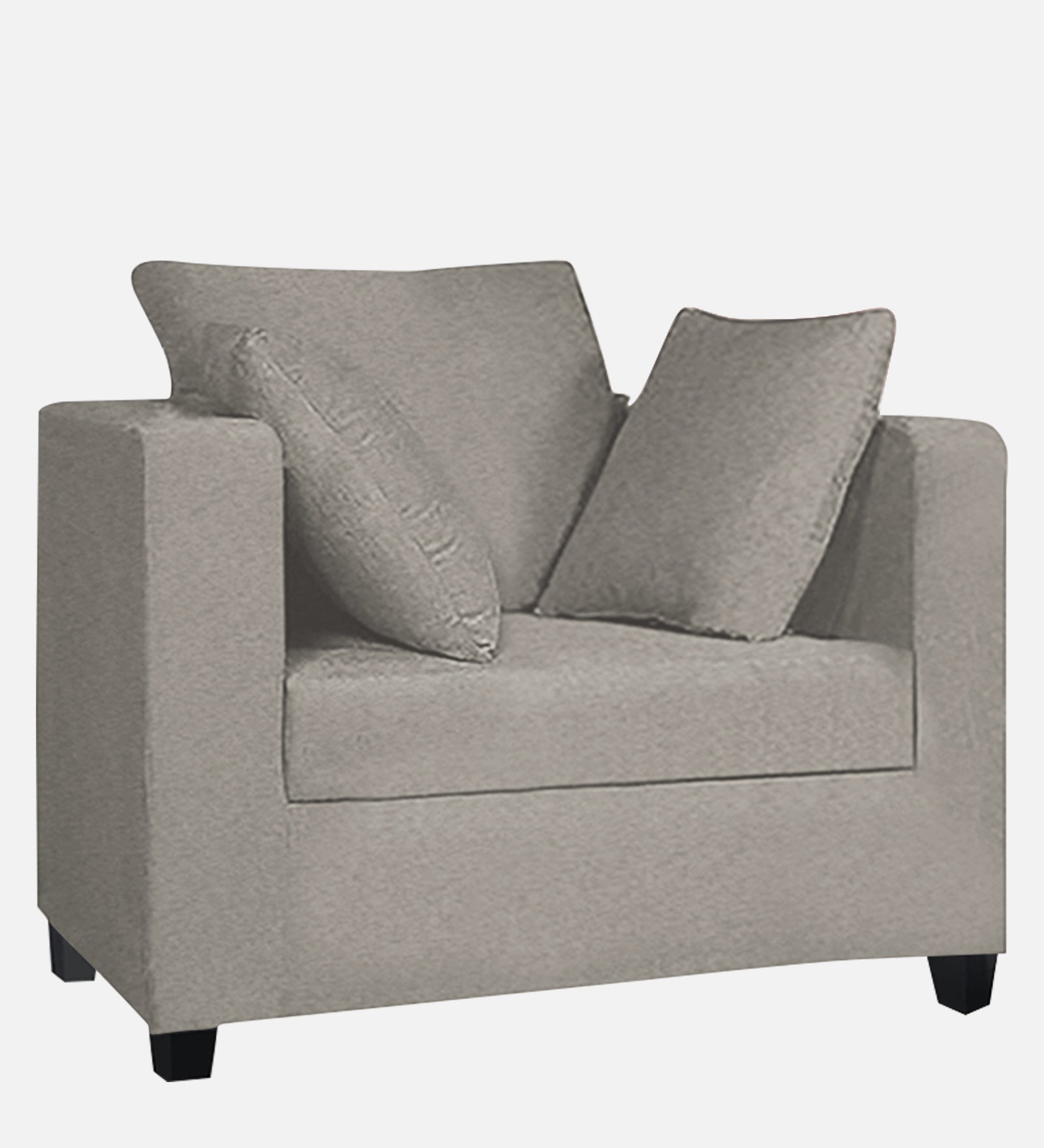 Nuska Fabric 1 Seater Sofa in Ash Grey Colour