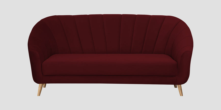 Kaylee Velvet 3 Seater Sofa In Dark Maroon Colour - Febonic Living