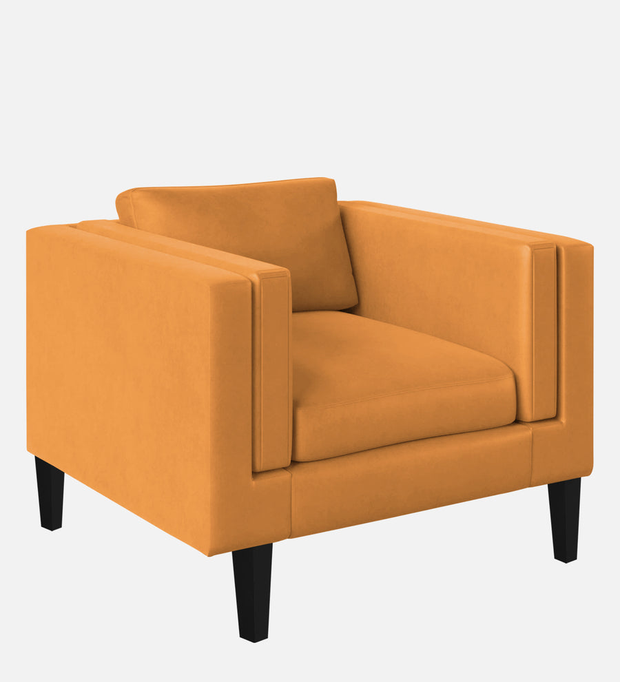Jasper Velvet 1 Seater Sofa In Tangerine Orange Colour - Febonic Living