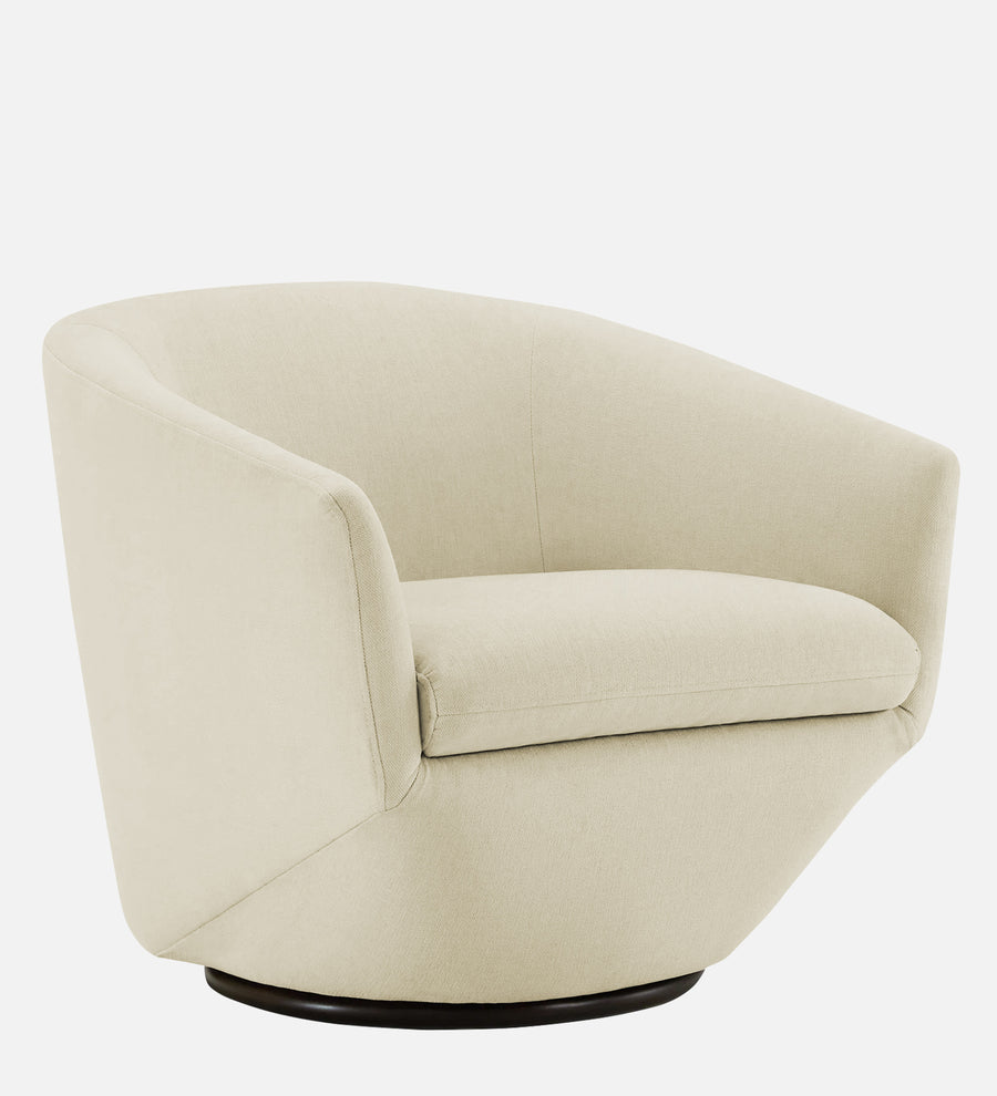 Haddie Velvet Swivel Chair In Warm White Colour - Febonic Living