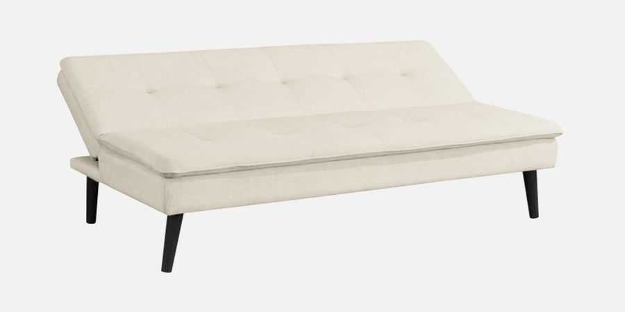 Toner Fabric 3 Seater Convertible Sofa Cum Bed In Ivory Cream Colour - Febonic Living