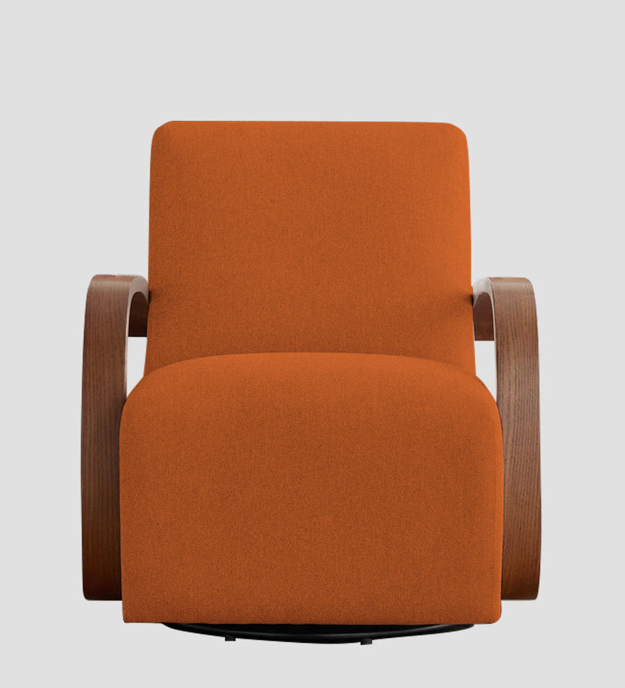 Balma Fabric Swivel Chair In Vivid Orange Colour - Febonic Living