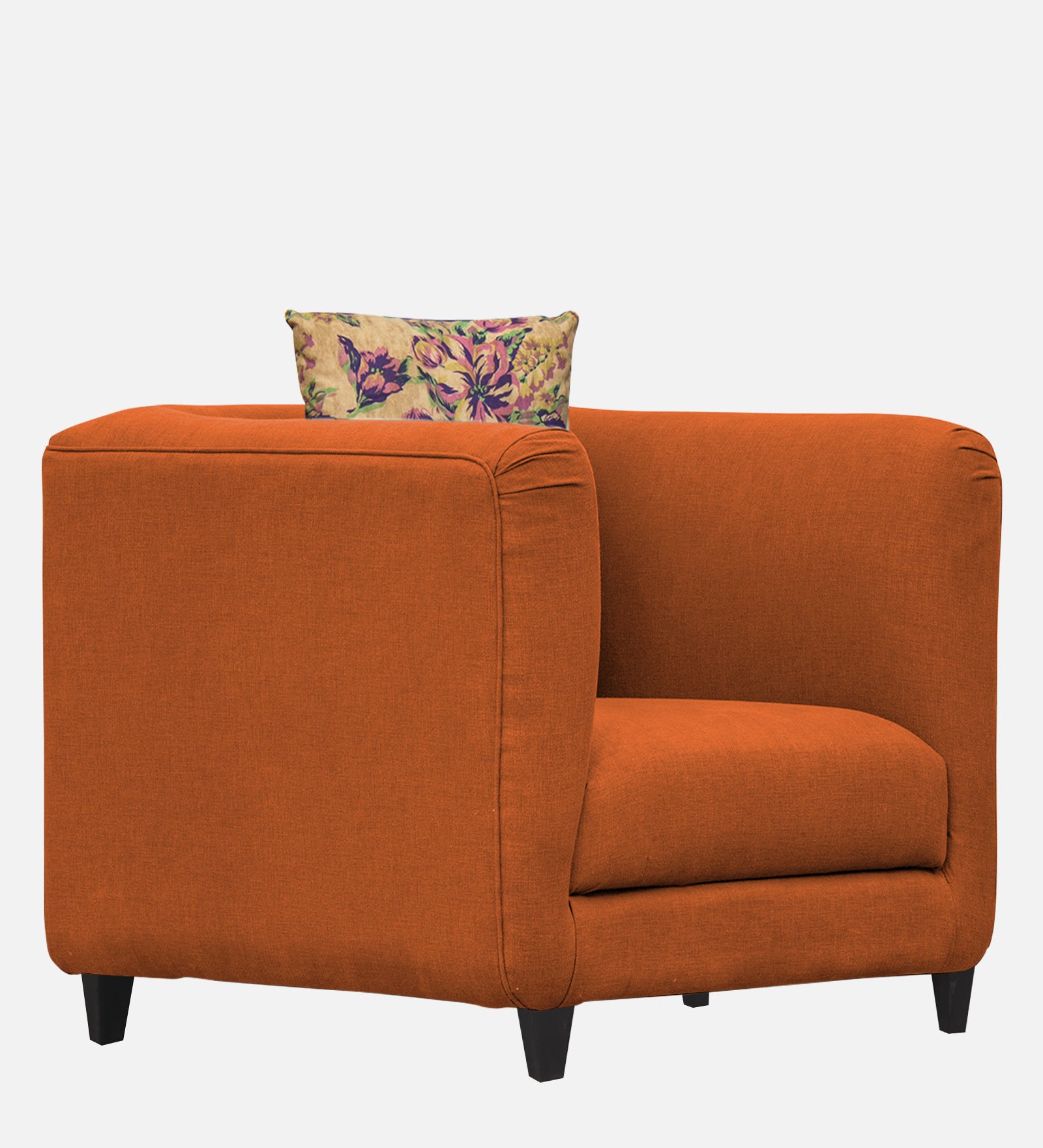 Niki Fabric 1 Seater Sofa in Vivid Orange Colour