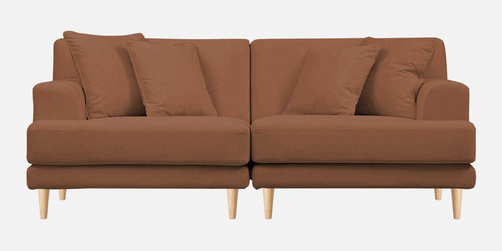 Woody Fabric 3 Seater Sofa in Caramel Beige Colour