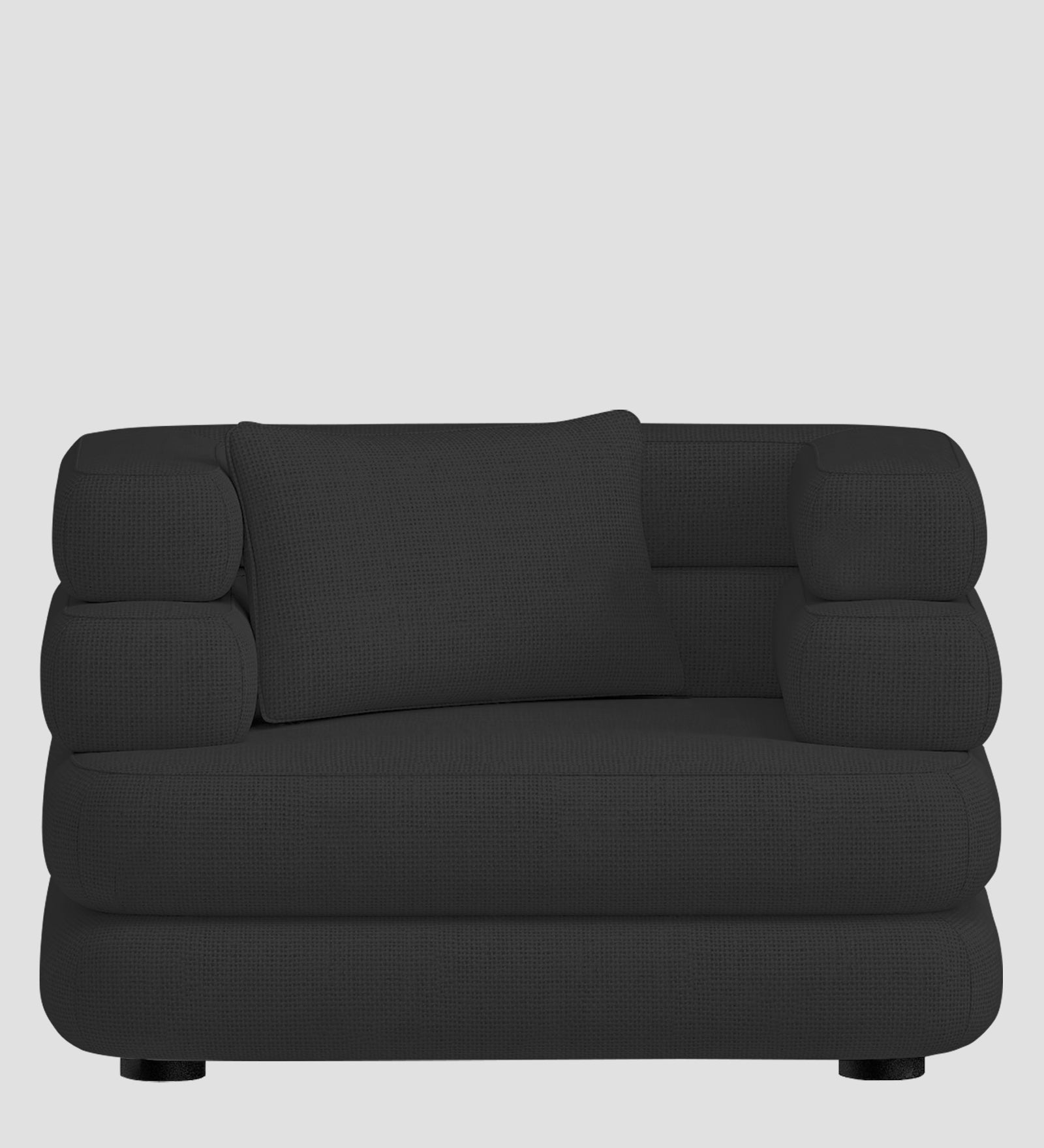 Wener Fabric 1 Seater Sofa in Bitter Black Colour