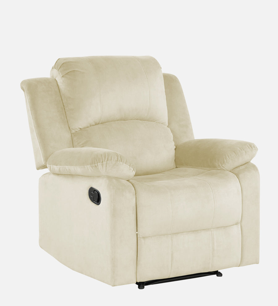 Lexi Fabric 1 Seater Motorized Recliner In Warm White Colour - Febonic Living