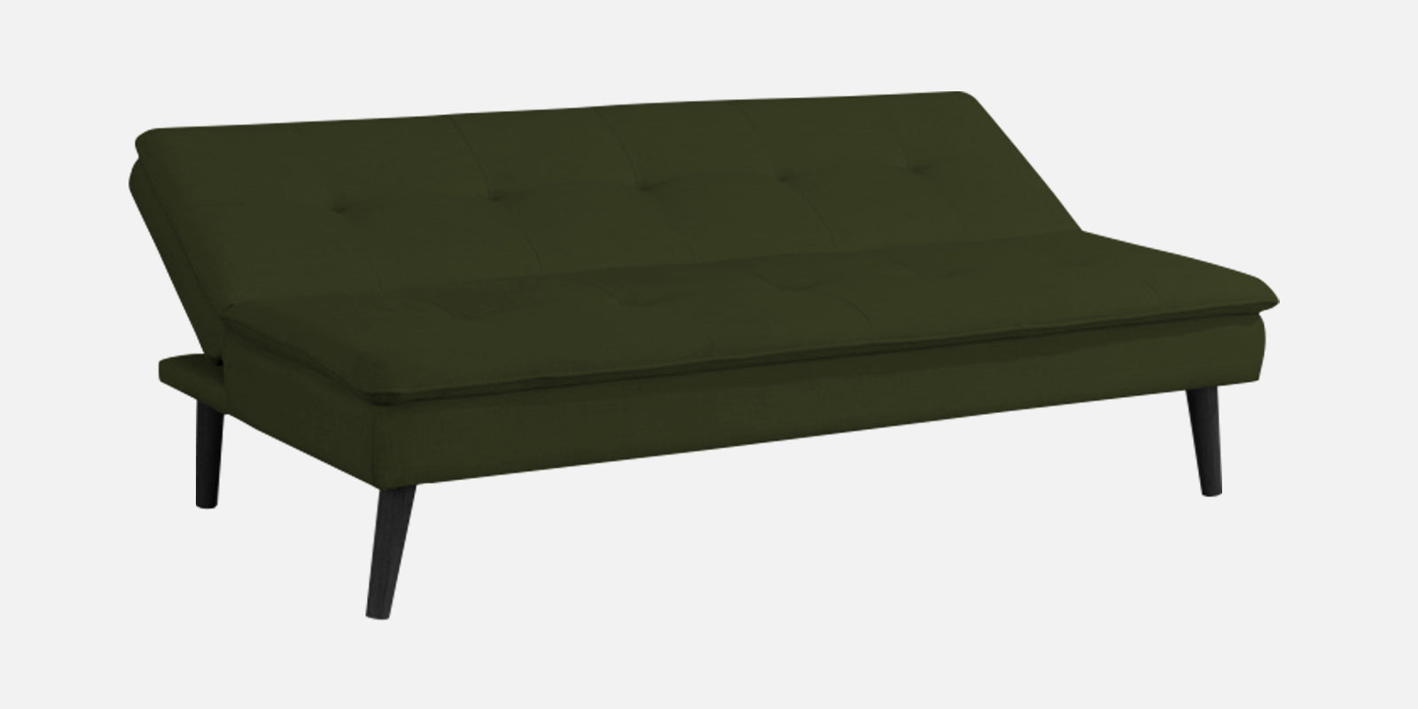 Toner Fabric Convertible Sofa Cum Bed In Olive Green Colour