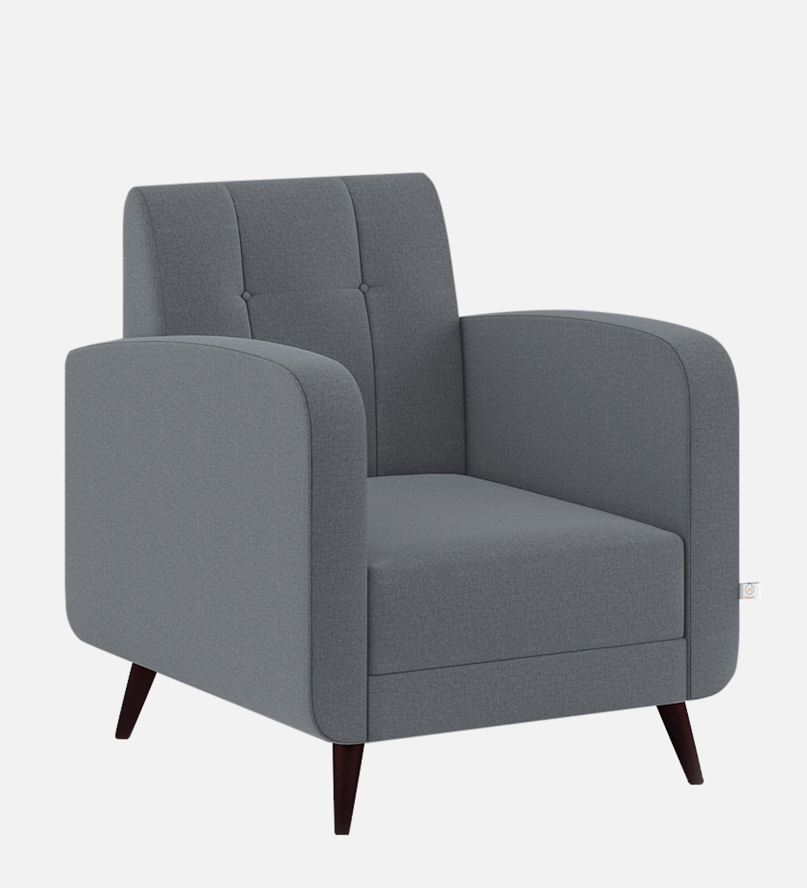 Wiki Velvet 1 Seater Sofa in Pubble Grey Colour