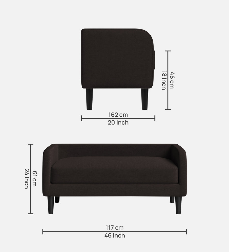 Maya Fabric Bench In Cara Brown Colour - Febonic Living
