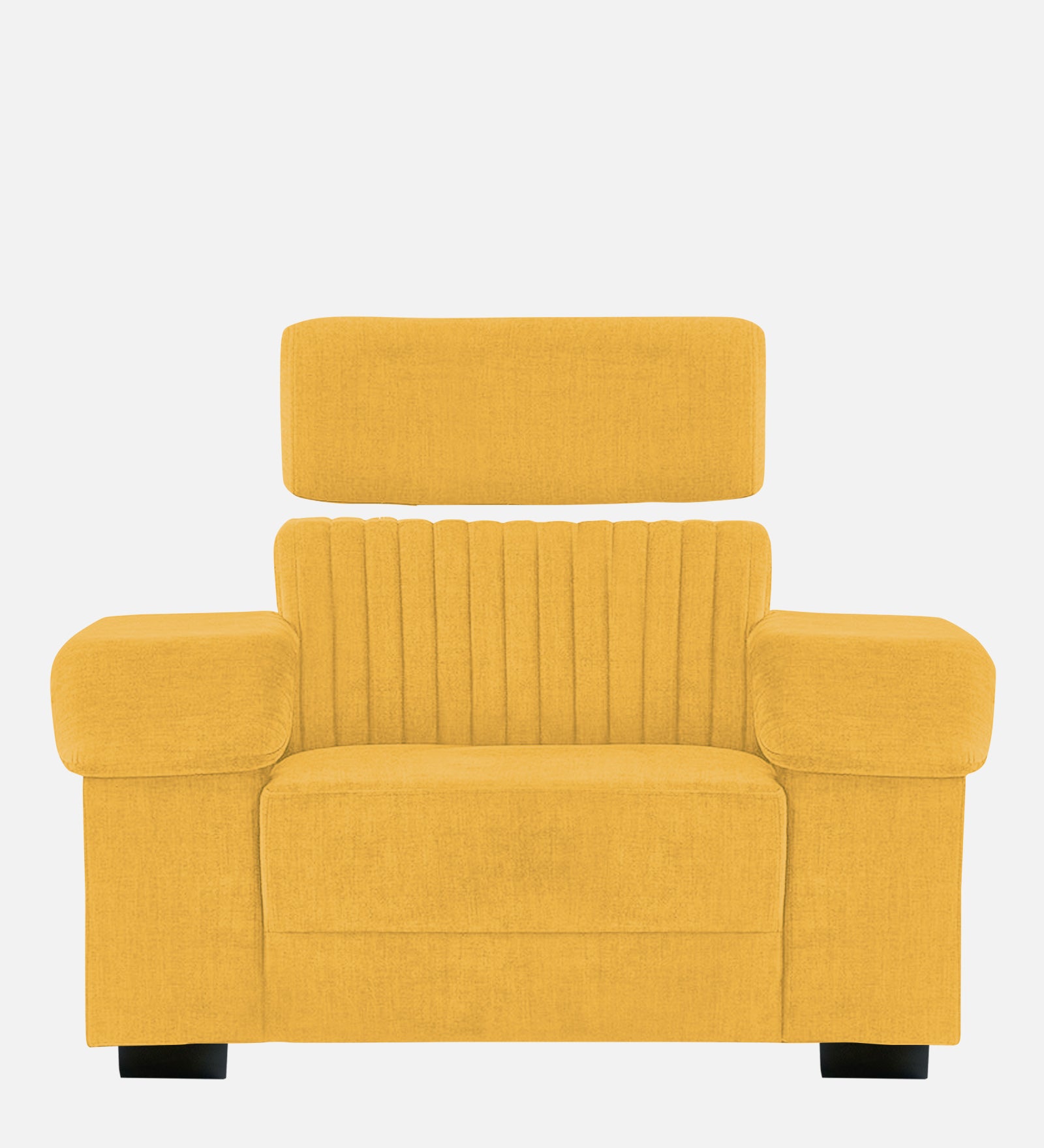 Draco Fabric 1 Seater Sofa In  Bold Yellow Colour - Febonic Living