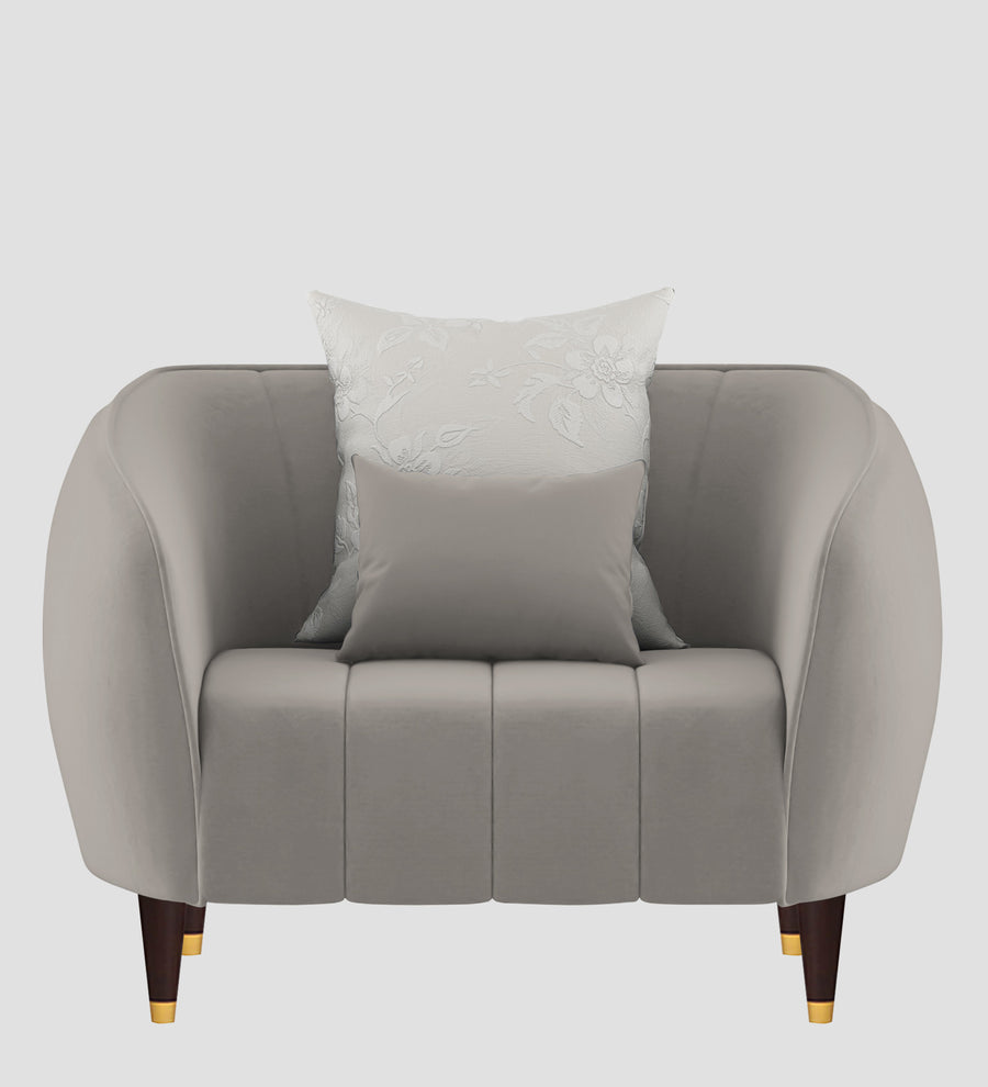 Hairo Velvet 1 Seater Sofa In Echo Grey Colour - Febonic Living