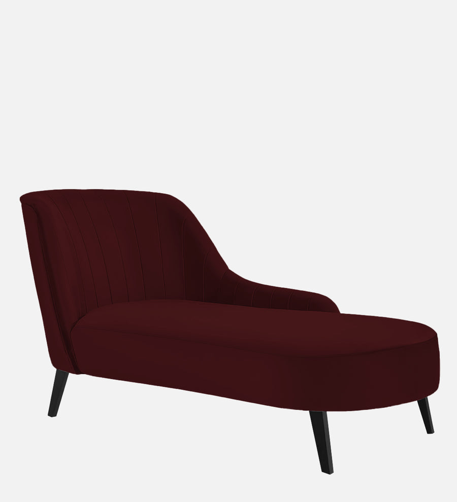 Flora Velvet Rhs Chaise Lounger In Blood Maroon Colour - Febonic Living