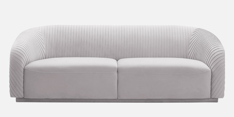 Yara Velvet Fabric 3 Seater Sofa In Concrete Grey Colour - Febonic Living