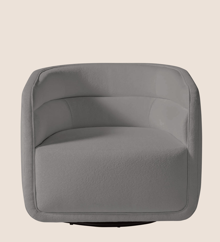 Ria Fabric Swivel Chair In Silver Grey Colour - Febonic Living