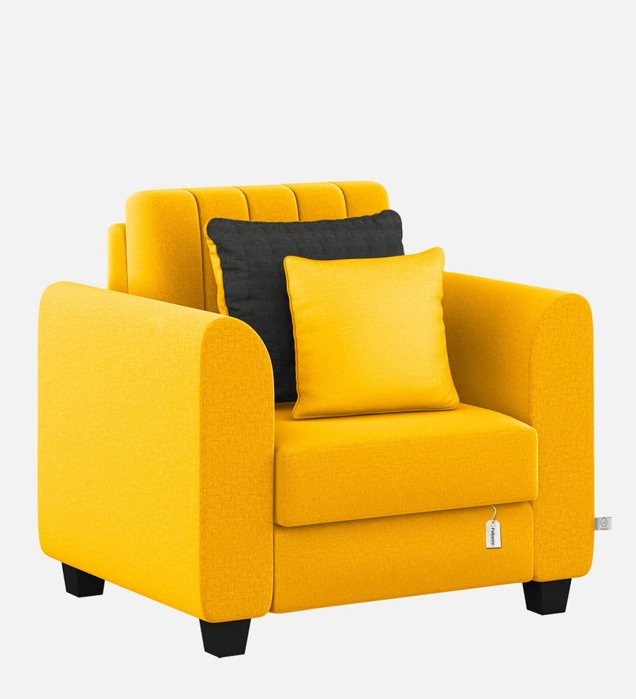 Cosmic Fabric 1 Seater Sofa In Bold Yellow Colour - Febonic Living