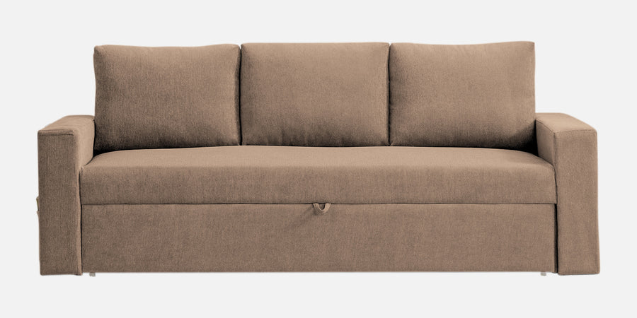 Kara Fabric 3 Seater Pull Out Sofa Cum Bed In Cookie Beige Colour - Febonic Living