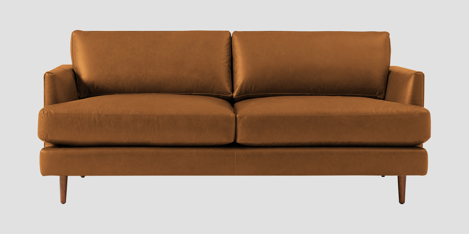Sterio Leatherette 2 Seater Sofa In Cinnamon Brown Colour - Febonic Living