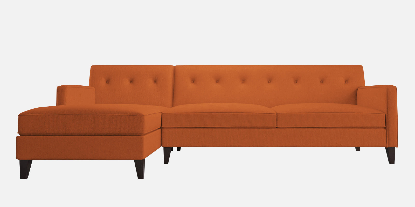 Miller Fabric RHS Sectional Sofa (3+Lounger) in Vivid Orange Colour