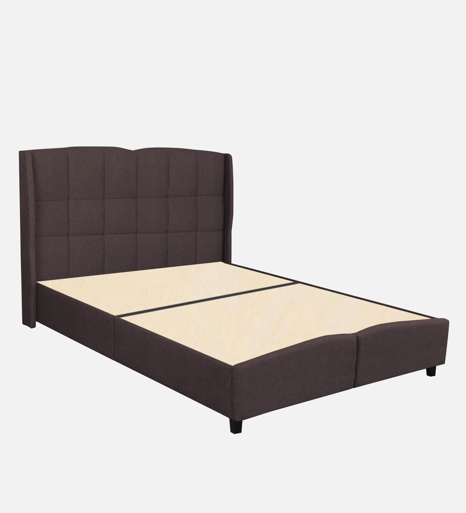 Jovi Velvet Queen Size Bed In Mocha Brown In Colour