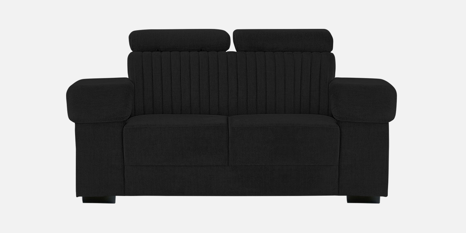 Draco Fabric 2 Seater Sofa In Zed Black Colour