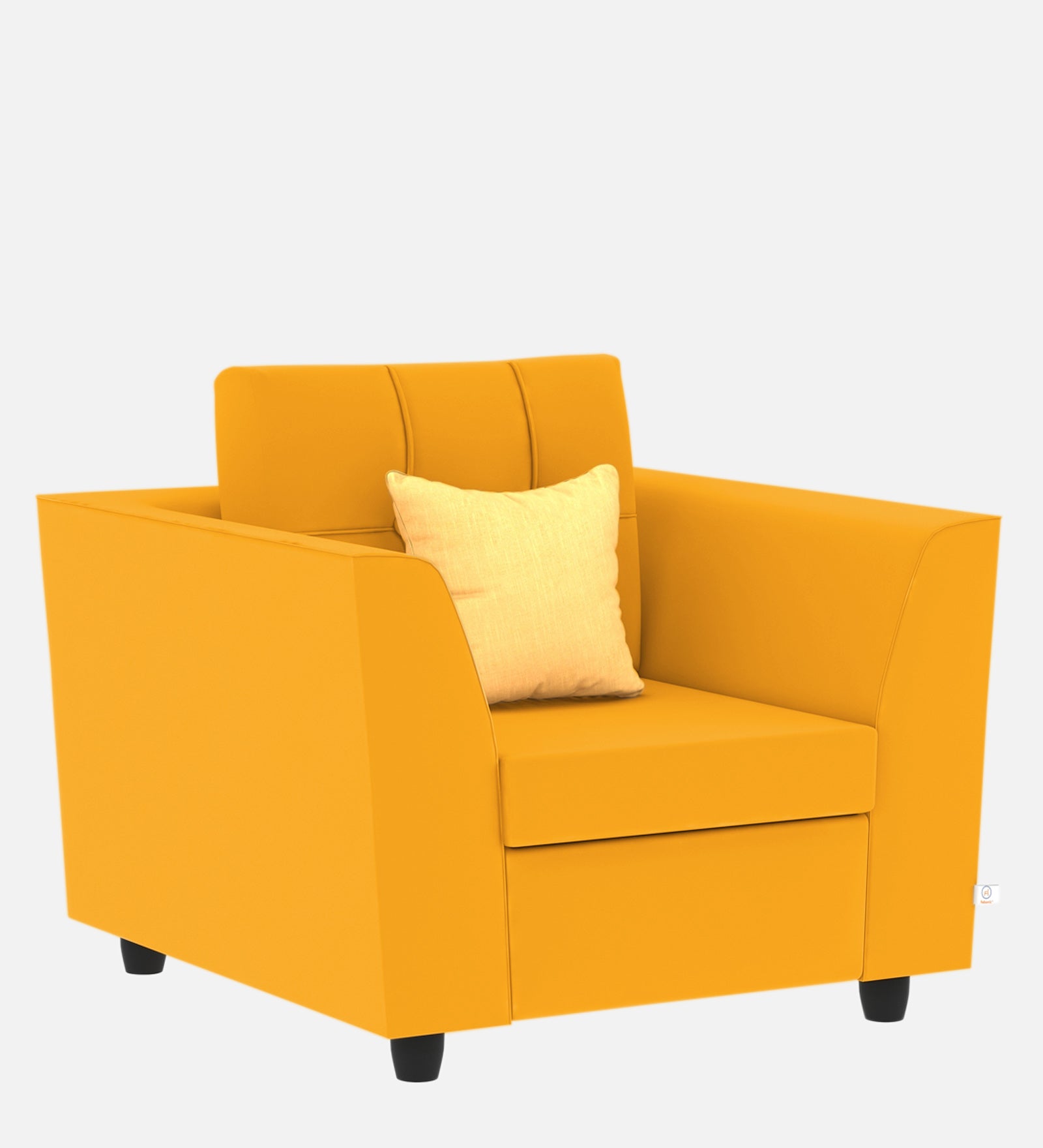 Nestin Velvet 1 Seater Sofa in Safforn Yellow Colour