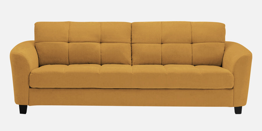 Mulan Fabric 3 Seater Sofa In Corn Yellow Colour - Febonic Living