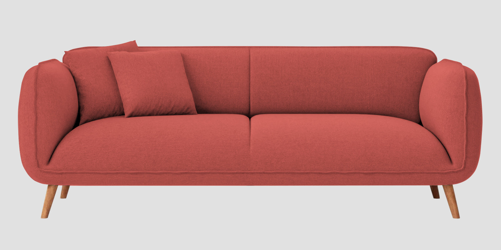 Zia Fabric 3 Seater Sofa In Salmon Pink Colour