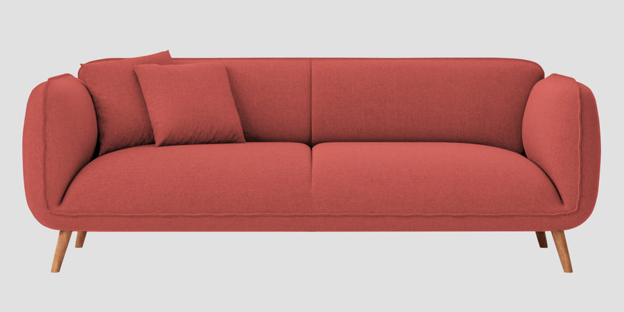 Zia Fabric 3 Seater Sofa In Salmon Pink Colour - Febonic Living
