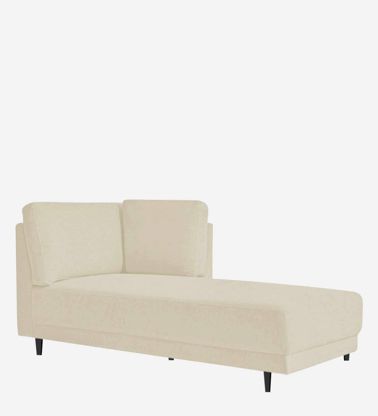 Jonze Velvet RHS Chaise Lounger in Warm White Colour