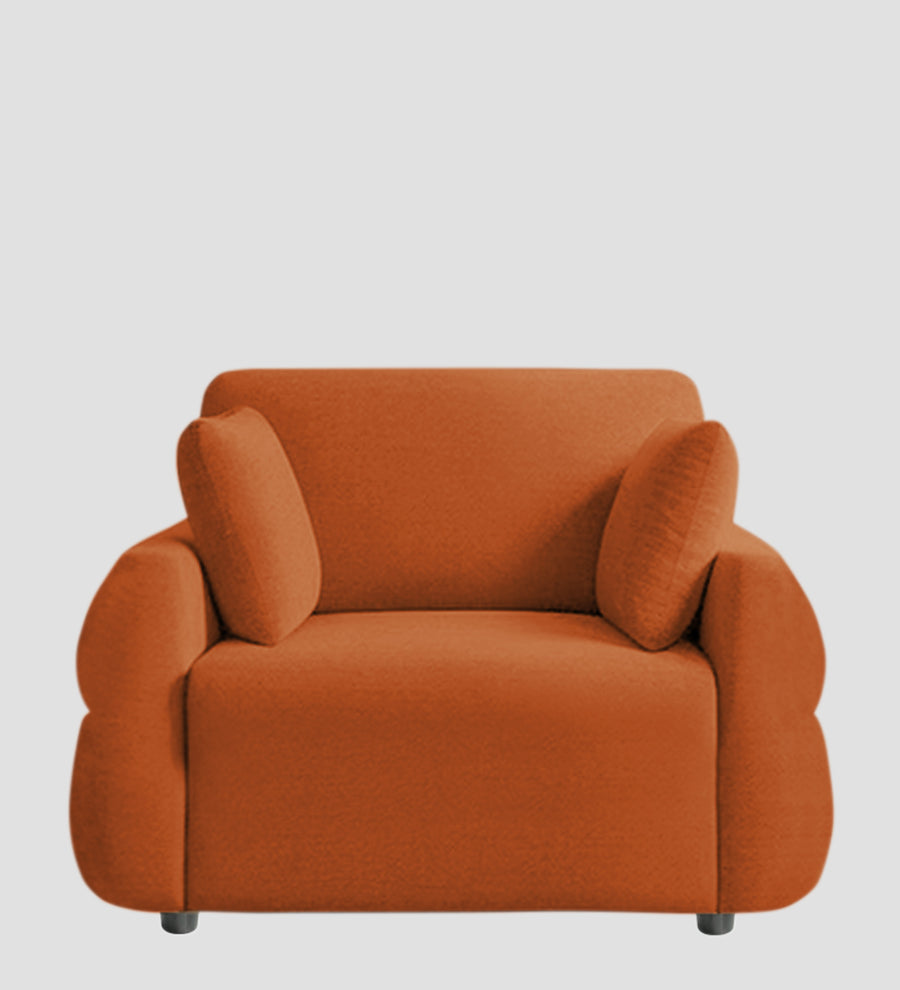 Jack Fabric 1 Seater Sofa In Vivid Orange Colour - Febonic Living