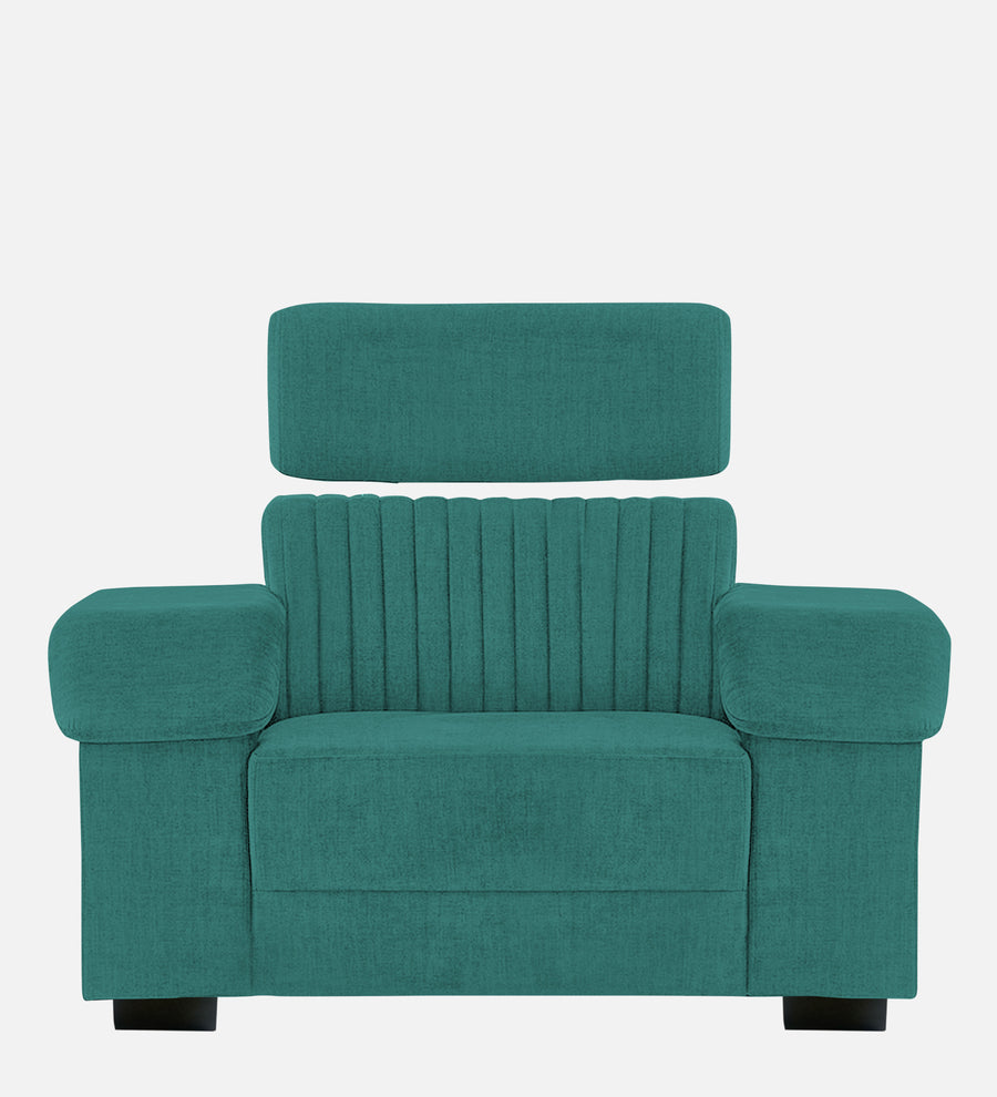 Draco Fabric 1 Seater Sofa In Sea Green Colour - Febonic Living