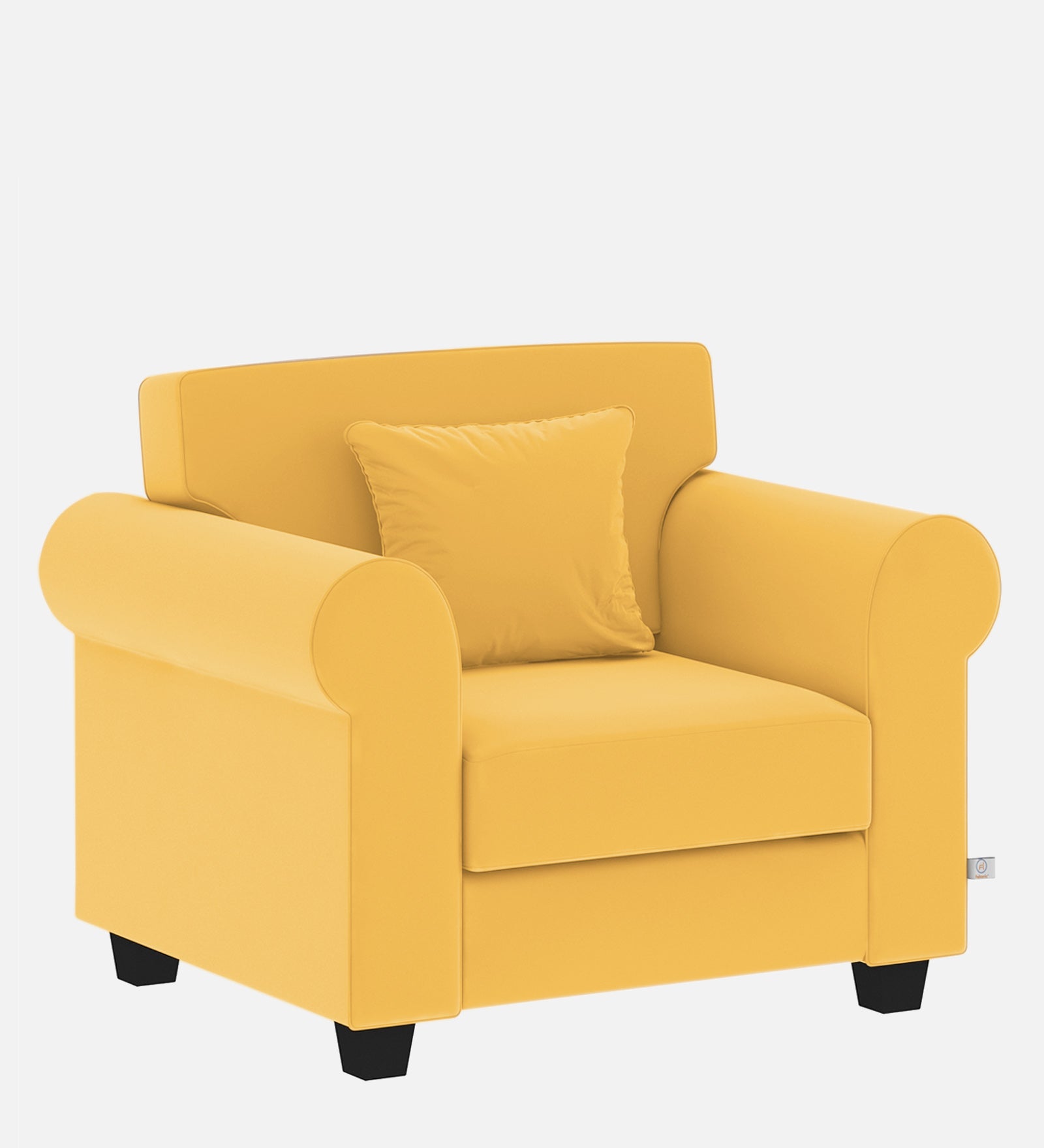 Numonk Velvet 1 Seater Sofa in Turmeric yellow Colour