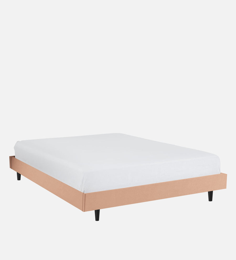 Basi Fabric Upholstered Queen Size Bed In Cosmic Beige Colour - Febonic Living