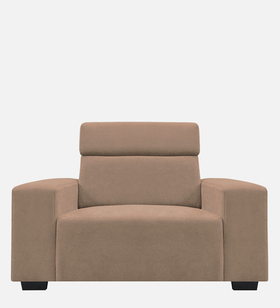Hiro Fabric 1 Seater Sofa In Wheat Beige Colour - Febonic Living
