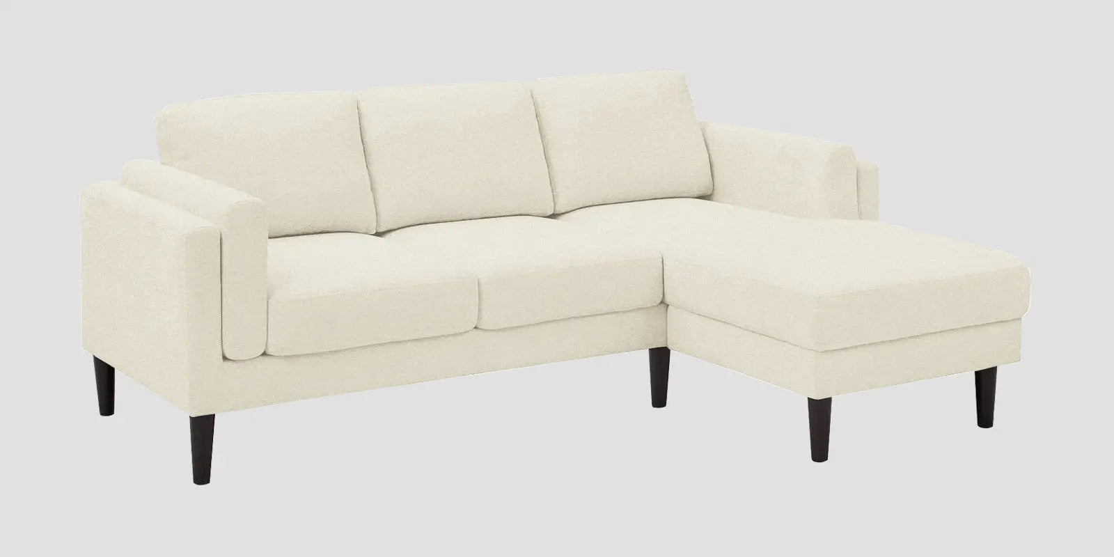 Creata Fabric LHS Sectional Sofa (2+Lounger) In Ivory Cream Colour Febonic Living
