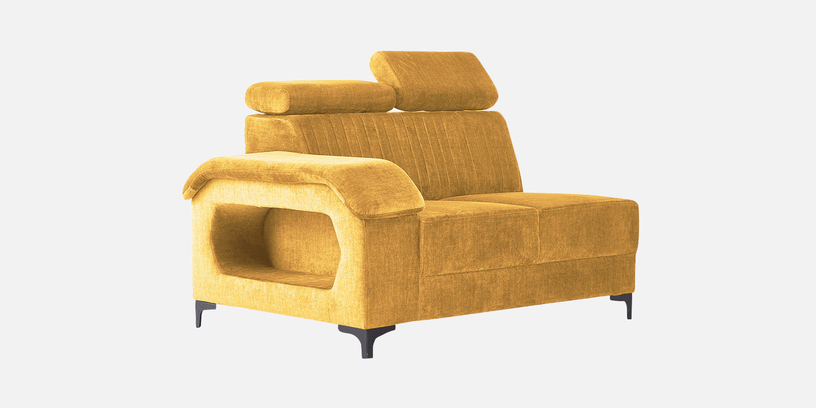 Draco Fabric Corner Sofa in Blush Yellow Colour