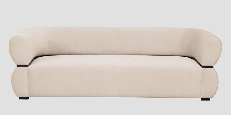Kula Velvet 3 Seater Sofa In Camel Beige Colour - Febonic Living