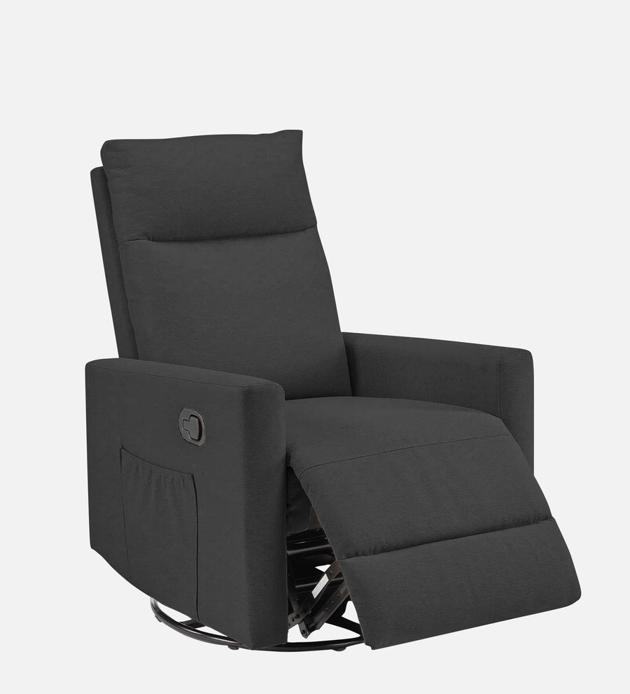 Zura Fabric 1 Seater Rotating Motorized Recliner In Charcoal Grey Colour - Febonic Living