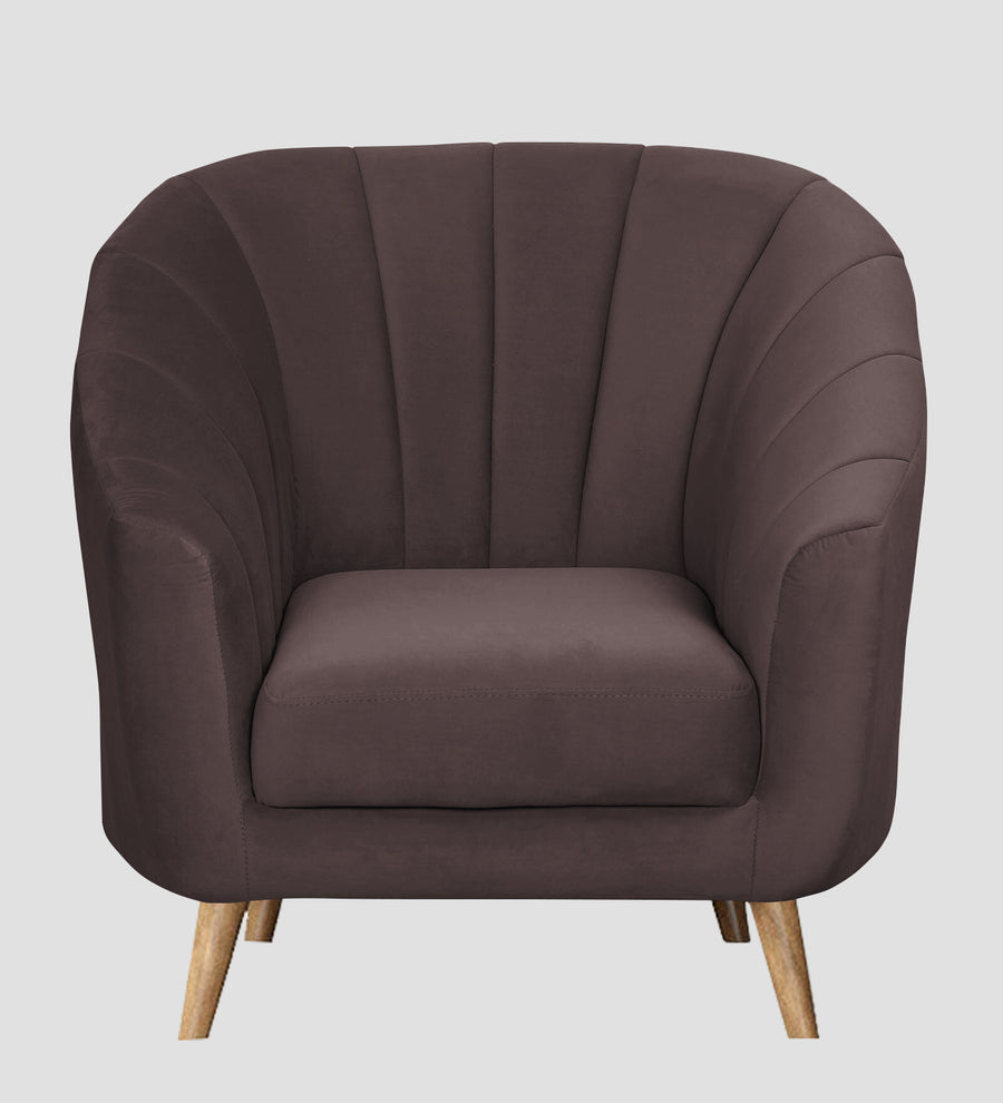 Kaylee Velvet 1 Seater Sofa In Mocha Brown Colour - Febonic Living