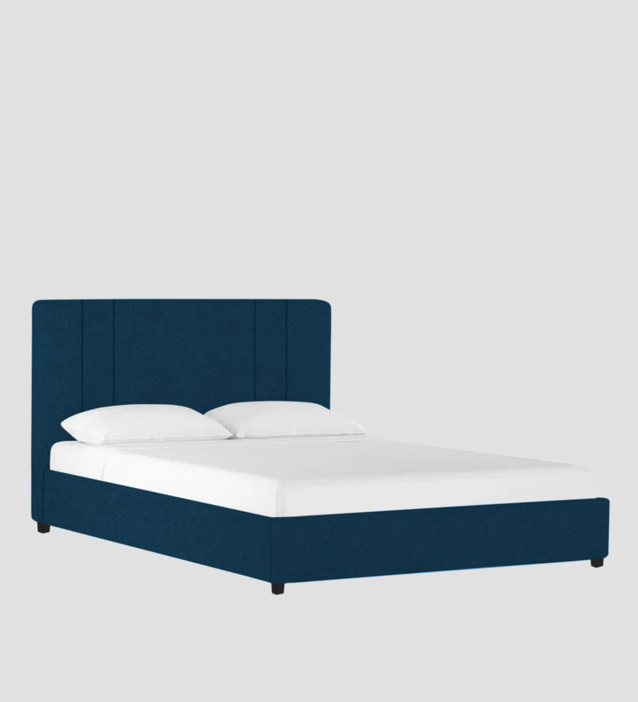 Asyra Velvet Upholstered King Size Bed In Azure Blue Colour With Box Storage - Febonic Living