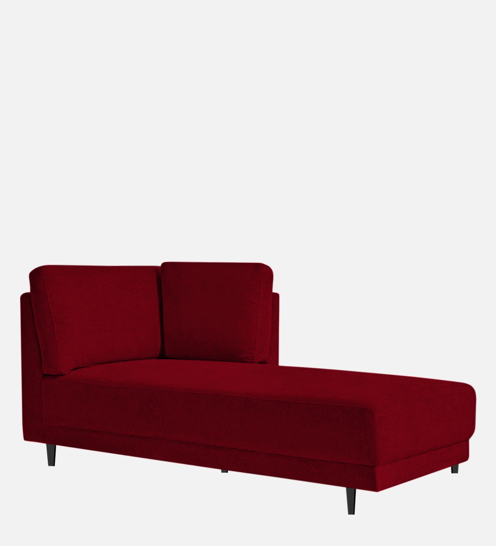 Jonze Velvet RHS Chaise Lounger in Cherry Red Colour