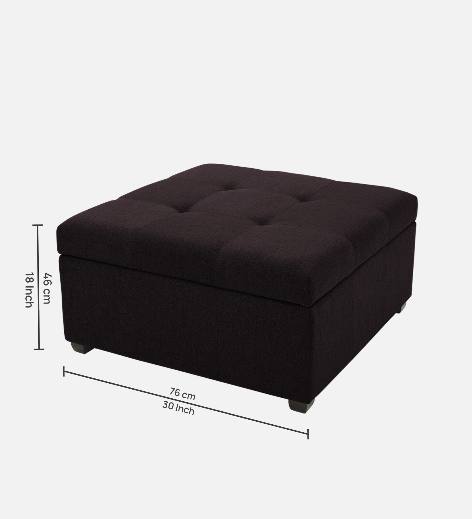 Mubila Fabric Ottoman In Cara Brown Colour With Storage