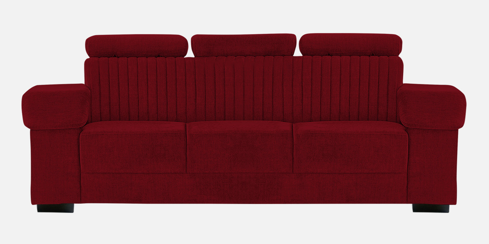 Draco Fabric 3 Seater Sofa In Ruby Red Colour - Febonic Living