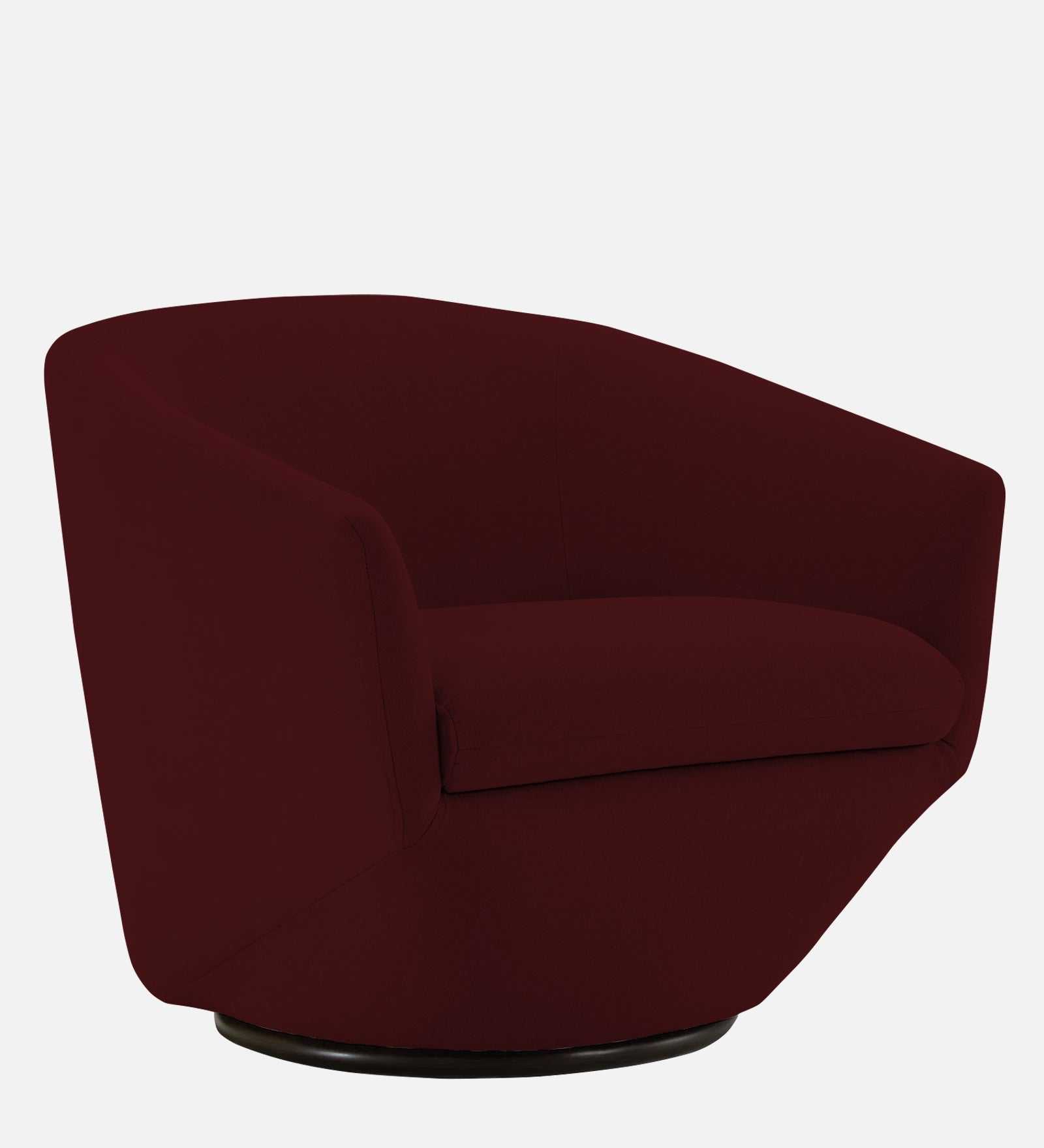 Haddie Velvet Swivel Chair in Dark Maroon Colour