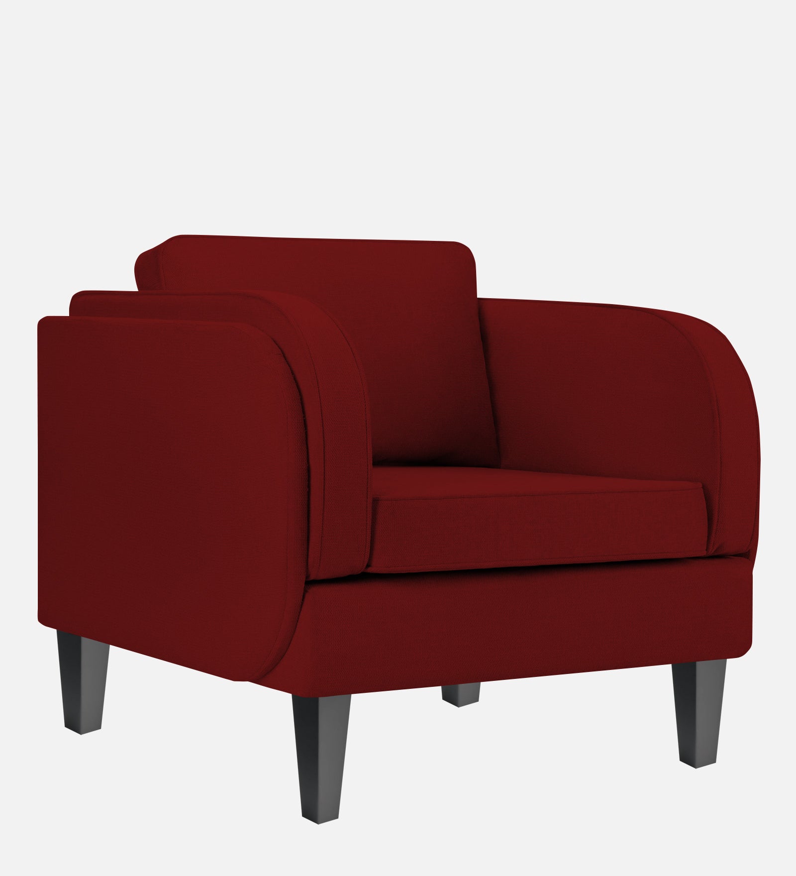 Siddy Fabric 1 Seater Sofa in Blood Maroon Colour