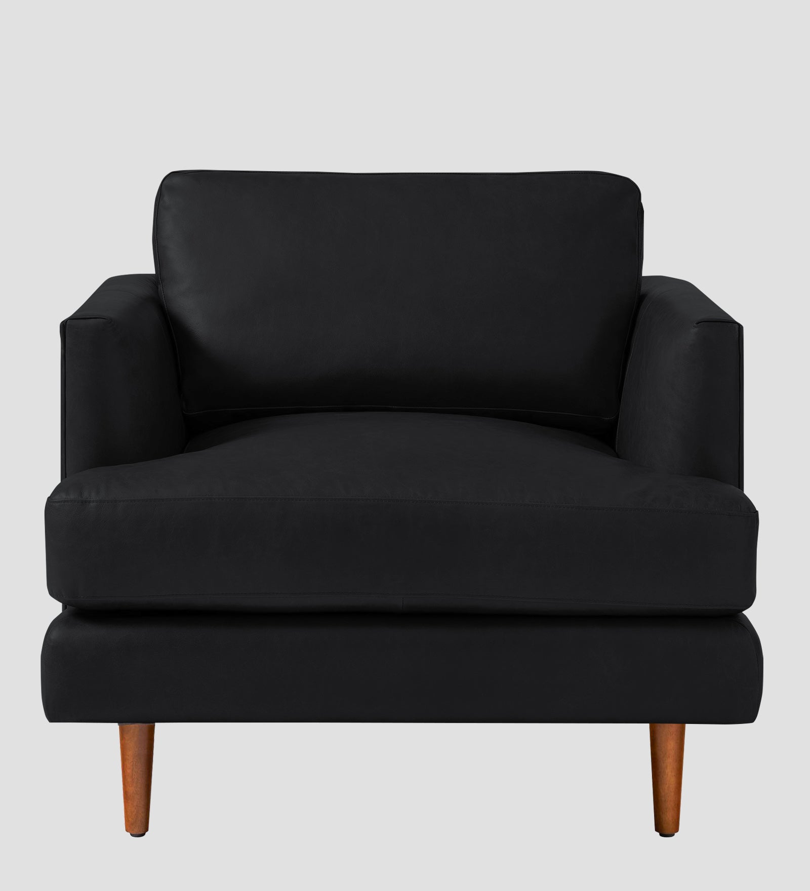 Sterio Leatherette 1 Seater Sofa In  Light Black Colour - Febonic Living
