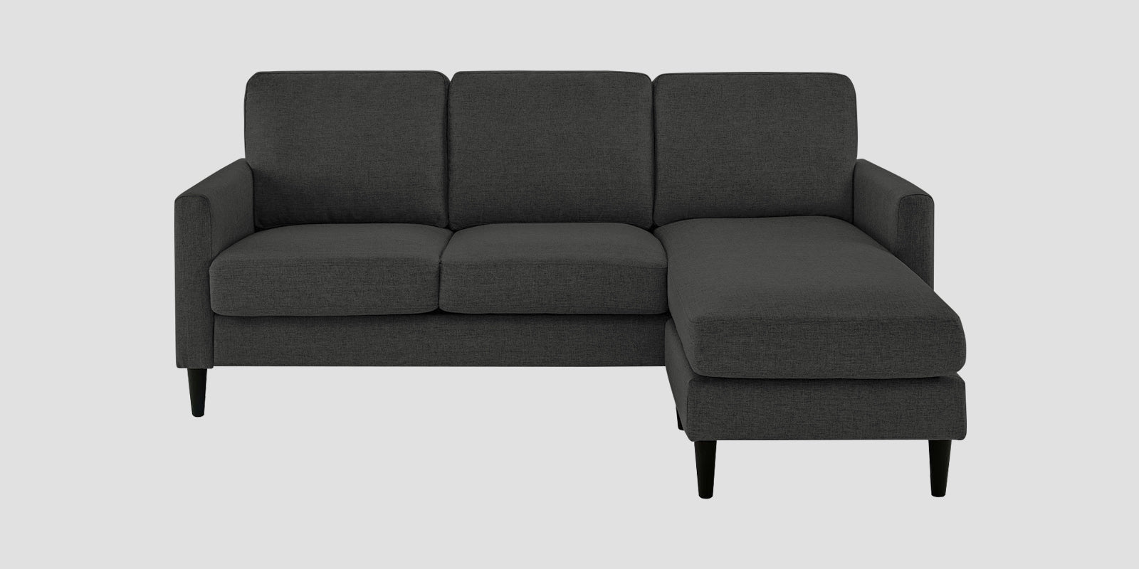 Romie Fabric LHS Sectional Sofa (2+Lounger) In Charcoal Grey Colour - Febonic Living