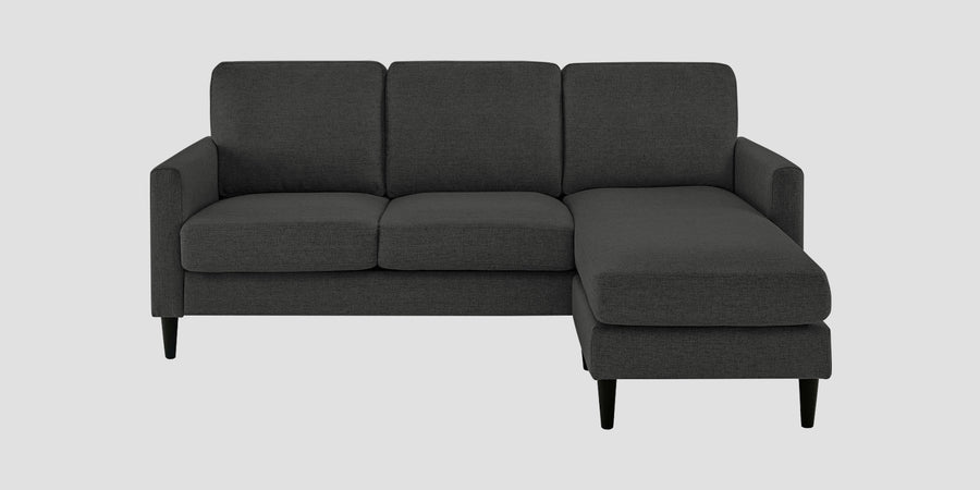 Romie Fabric Lhs Sectional Sofa 2 Lounger In Charcoal Grey Colour - Febonic Living