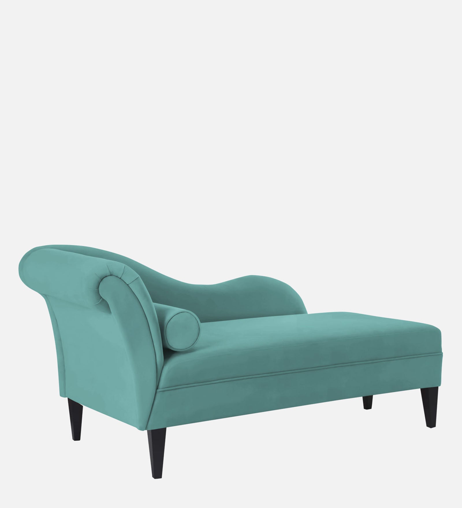 Rana Velvet RHS Chaise Lounger In Barmunda Aqua Colour